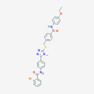 molecular formula C32H28BrN5O3S B282804 2-bromo-N-{4-[5-({4-[(4-ethoxyphenyl)carbamoyl]benzyl}sulfanyl)-4-methyl-4H-1,2,4-triazol-3-yl]phenyl}benzamide 