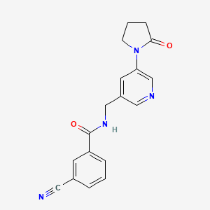 3-cyano-N-{[5-(2-oxopyrrolidin-1-yl)pyridin-3-yl]methyl}benzamide