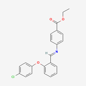 ethyl 4-({(E)-[2-(4-chlorophenoxy)phenyl]methylidene}amino)benzenecarboxylate