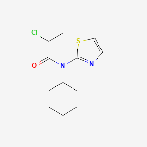 molecular formula C12H17ClN2OS B2828046 2-氯-N-环己基-N-(1,3-噻唑-2-基)丙酰胺 CAS No. 923119-31-7