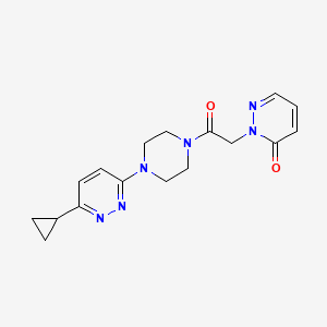 molecular formula C17H20N6O2 B2828058 2-(2-(4-(6-cyclopropylpyridazin-3-yl)piperazin-1-yl)-2-oxoethyl)pyridazin-3(2H)-one CAS No. 2034233-54-8