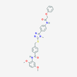 N-(2,5-dimethoxyphenyl)-4-{[(4-methyl-5-{4-[(phenoxyacetyl)amino]phenyl}-4H-1,2,4-triazol-3-yl)sulfanyl]methyl}benzamide