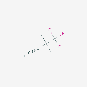molecular formula C6H7F3 B2828073 C#CC(C)(C)C(F)(F)F CAS No. 2101747-66-2
