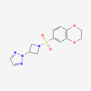 molecular formula C13H14N4O4S B2828075 2-[1-(2,3-Dihydro-1,4-benzodioxin-6-ylsulfonyl)azetidin-3-yl]triazole CAS No. 2415532-05-5