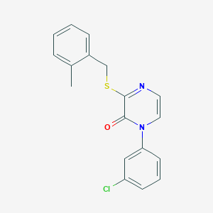 1-(3-Chlorophenyl)-3-{[(2-methylphenyl)methyl]sulfanyl}-1,2-dihydropyrazin-2-one