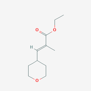 molecular formula C11H18O3 B2828080 Ethyl 2-methyl-3-(oxan-4-yl)prop-2-enoate CAS No. 1461726-97-5