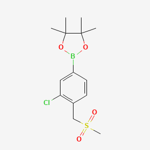 molecular formula C14H20BClO4S B2828085 2-[3-氯-4-(甲磺酰甲基)苯基]-4,4,5,5-四甲基-1,3,2-二氧杂硼烷 CAS No. 2253750-91-1