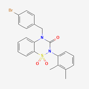 molecular formula C22H19BrN2O3S B2828089 4-(4-溴苄基)-2-(2,3-二甲基苯基)-2H-苯并[e][1,2,4]噻二嗪-3(4H)-酮-1,1-二氧化物 CAS No. 893789-90-7