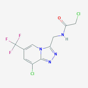 molecular formula C10H7Cl2F3N4O B2828090 2-Chloro-N-[[8-chloro-6-(trifluoromethyl)-[1,2,4]triazolo[4,3-a]pyridin-3-yl]methyl]acetamide CAS No. 2411300-47-3