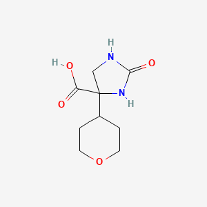 molecular formula C9H14N2O4 B2828095 4-(Oxan-4-yl)-2-oxoimidazolidine-4-carboxylic acid CAS No. 2248391-31-1