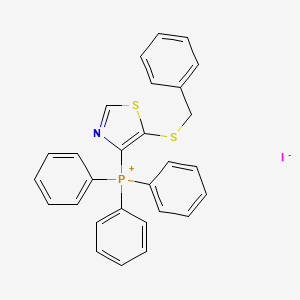 molecular formula C28H23INPS2 B2828096 (5-(Benzylthio)thiazol-4-yl)triphenylphosphonium iodide CAS No. 1104811-27-9