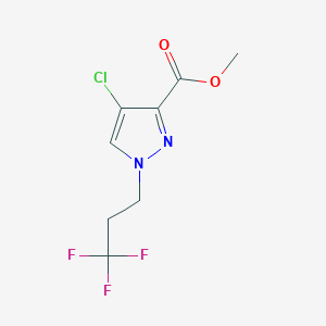 molecular formula C8H8ClF3N2O2 B2828106 methyl 4-chloro-1-(3,3,3-trifluoropropyl)-1H-pyrazole-3-carboxylate CAS No. 1856075-94-9
