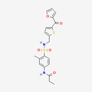 molecular formula C20H20N2O5S2 B2828109 N-(4-(N-((5-(呋喃-2-甲酰)噻嘌-2-基)甲基)磺胺基)-3-甲基苯基)丙酰胺 CAS No. 1797961-85-3