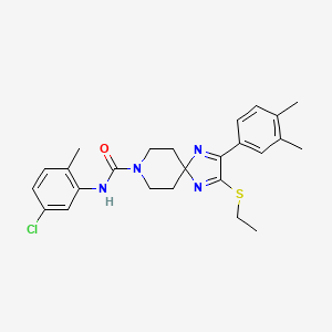 molecular formula C25H29ClN4OS B2828110 N-(5-chloro-2-methylphenyl)-2-(3,4-dimethylphenyl)-3-(ethylthio)-1,4,8-triazaspiro[4.5]deca-1,3-diene-8-carboxamide CAS No. 894888-91-6