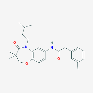 N-(5-isopentyl-3,3-dimethyl-4-oxo-2,3,4,5-tetrahydrobenzo[b][1,4]oxazepin-7-yl)-2-(m-tolyl)acetamide