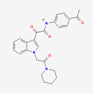 N-(4-acetylphenyl)-2-oxo-2-[1-(2-oxo-2-piperidin-1-ylethyl)indol-3-yl]acetamide