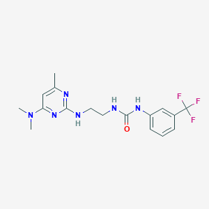 molecular formula C17H21F3N6O B2828116 1-(2-((4-(Dimethylamino)-6-methylpyrimidin-2-yl)amino)ethyl)-3-(3-(trifluoromethyl)phenyl)urea CAS No. 1203286-25-2