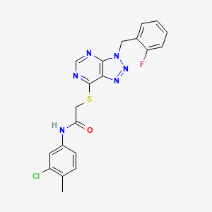 molecular formula C20H16ClFN6OS B2828127 N-(3-chloro-4-methylphenyl)-2-((3-(2-fluorobenzyl)-3H-[1,2,3]triazolo[4,5-d]pyrimidin-7-yl)thio)acetamide CAS No. 863458-59-7