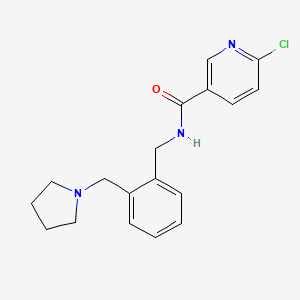 molecular formula C18H20ClN3O B2828130 6-chloro-N-({2-[(pyrrolidin-1-yl)methyl]phenyl}methyl)pyridine-3-carboxamide CAS No. 1326180-25-9
