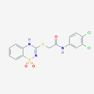 N-(3,4-dichlorophenyl)-2-((1,1-dioxido-4H-benzo[e][1,2,4]thiadiazin-3-yl)thio)acetamide