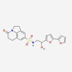 N-(2-{[2,2'-bifuran]-5-yl}-2-hydroxyethyl)-11-oxo-1-azatricyclo[6.3.1.0^{4,12}]dodeca-4(12),5,7-triene-6-sulfonamide