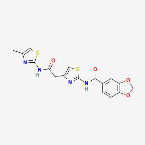 N-(4-(2-((4-methylthiazol-2-yl)amino)-2-oxoethyl)thiazol-2-yl)benzo[d][1,3]dioxole-5-carboxamide