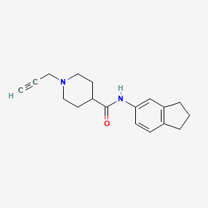 N-(2,3-Dihydro-1H-inden-5-yl)-1-prop-2-ynylpiperidine-4-carboxamide
