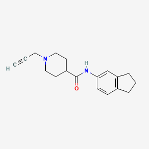 molecular formula C18H22N2O B2828137 N-(2,3-Dihydro-1H-inden-5-yl)-1-prop-2-ynylpiperidine-4-carboxamide CAS No. 1428006-04-5