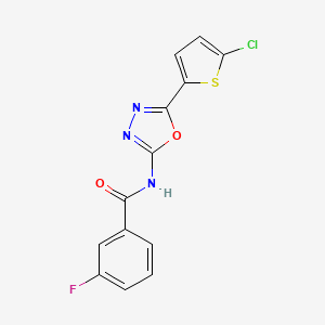 N-[5-(5-chlorothiophen-2-yl)-1,3,4-oxadiazol-2-yl]-3-fluorobenzamide