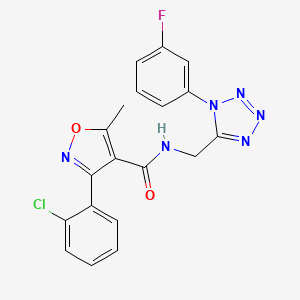 3-(2-chlorophenyl)-N-((1-(3-fluorophenyl)-1H-tetrazol-5-yl)methyl)-5-methylisoxazole-4-carboxamide