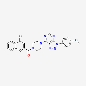 molecular formula C25H21N7O4 B2828140 2-(4-(3-(4-methoxyphenyl)-3H-[1,2,3]triazolo[4,5-d]pyrimidin-7-yl)piperazine-1-carbonyl)-4H-chromen-4-one CAS No. 920184-14-1