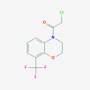molecular formula C11H9ClF3NO2 B2828146 2-Chloro-1-[8-(trifluoromethyl)-2,3-dihydro-1,4-benzoxazin-4-yl]ethanone CAS No. 2411241-07-9