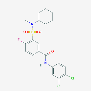 3-[cyclohexyl(methyl)sulfamoyl]-N-(3,4-dichlorophenyl)-4-fluorobenzamide