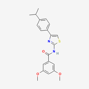 molecular formula C21H22N2O3S B2828156 N-(4-(4-isopropylphenyl)thiazol-2-yl)-3,5-dimethoxybenzamide CAS No. 361158-57-8