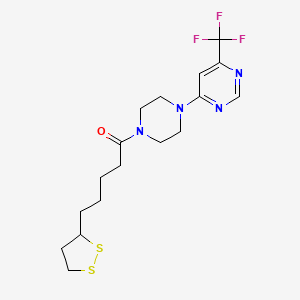 5-(1,2-Dithiolan-3-yl)-1-(4-(6-(trifluoromethyl)pyrimidin-4-yl)piperazin-1-yl)pentan-1-one