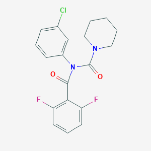 molecular formula C19H17ClF2N2O2 B2828168 N-(3-氯苯基)-N-(2,6-二氟苯甲酰基)哌啶-1-羧酰胺 CAS No. 899951-28-1