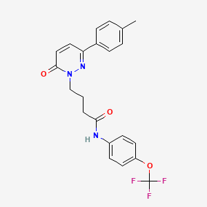molecular formula C22H20F3N3O3 B2828172 4-(6-oxo-3-(p-tolyl)pyridazin-1(6H)-yl)-N-(4-(trifluoromethoxy)phenyl)butanamide CAS No. 946216-74-6