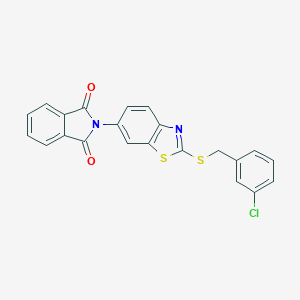 molecular formula C22H13ClN2O2S2 B282818 2-{2-[(3-chlorobenzyl)sulfanyl]-1,3-benzothiazol-6-yl}-1H-isoindole-1,3(2H)-dione 