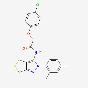 molecular formula C21H20ClN3O2S B2828182 2-(4-chlorophenoxy)-N-[2-(2,4-dimethylphenyl)-4,6-dihydrothieno[3,4-c]pyrazol-3-yl]acetamide CAS No. 396724-49-5