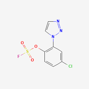 molecular formula C8H5ClFN3O3S B2828183 1-(5-Chloro-2-fluorosulfonyloxyphenyl)triazole CAS No. 2411238-68-9