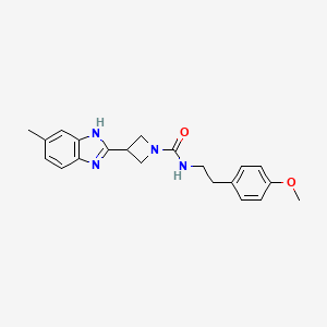 molecular formula C21H24N4O2 B2828184 N-(4-methoxyphenethyl)-3-(5-methyl-1H-benzo[d]imidazol-2-yl)azetidine-1-carboxamide CAS No. 1396851-59-4