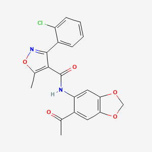 N-(6-acetyl-1,3-benzodioxol-5-yl)-3-(2-chlorophenyl)-5-methyl-1,2-oxazole-4-carboxamide