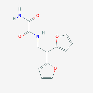 molecular formula C12H12N2O4 B2828194 N1-(2,2-二(呋喃-2-基)乙基)草酰胺 CAS No. 2309597-35-9