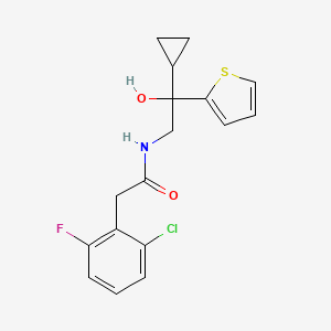molecular formula C17H17ClFNO2S B2828202 2-(2-chloro-6-fluorophenyl)-N-(2-cyclopropyl-2-hydroxy-2-(thiophen-2-yl)ethyl)acetamide CAS No. 1788846-54-7