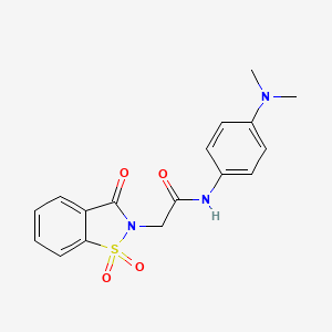 N-(4-(dimethylamino)phenyl)-2-(1,1-dioxido-3-oxobenzo[d]isothiazol-2(3H)-yl)acetamide
