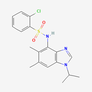 molecular formula C18H20ClN3O2S B2828208 2-氯-N-(1-异丙基-5,6-二甲基-1H-1,3-苯并咪唑-4-基)苯基磺酰胺 CAS No. 338423-31-7