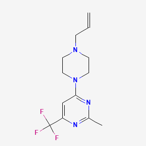 molecular formula C13H17F3N4 B2828210 2-Methyl-4-[4-(prop-2-en-1-yl)piperazin-1-yl]-6-(trifluoromethyl)pyrimidine CAS No. 2097937-19-2