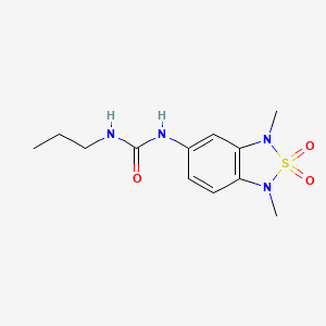 molecular formula C12H18N4O3S B2828216 1-(1,3-二甲基-2,2-二氧代-1,3-二氢苯并[c][1,2,5]噻二唑-5-基)-3-丙基脲 CAS No. 2034588-25-3