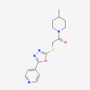 1-(4-methylpiperidin-1-yl)-2-{[5-(pyridin-4-yl)-1,3,4-oxadiazol-2-yl]sulfanyl}ethan-1-one