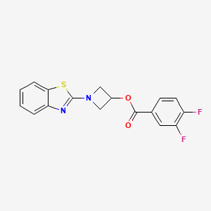 molecular formula C17H12F2N2O2S B2828225 1-(Benzo[d]thiazol-2-yl)azetidin-3-yl 3,4-difluorobenzoate CAS No. 1396765-75-5